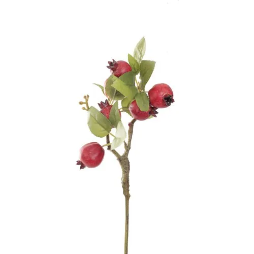 Euro Flora Artificial Pomegranate Branch 45 Cm (Fruit 3,5 Cm)