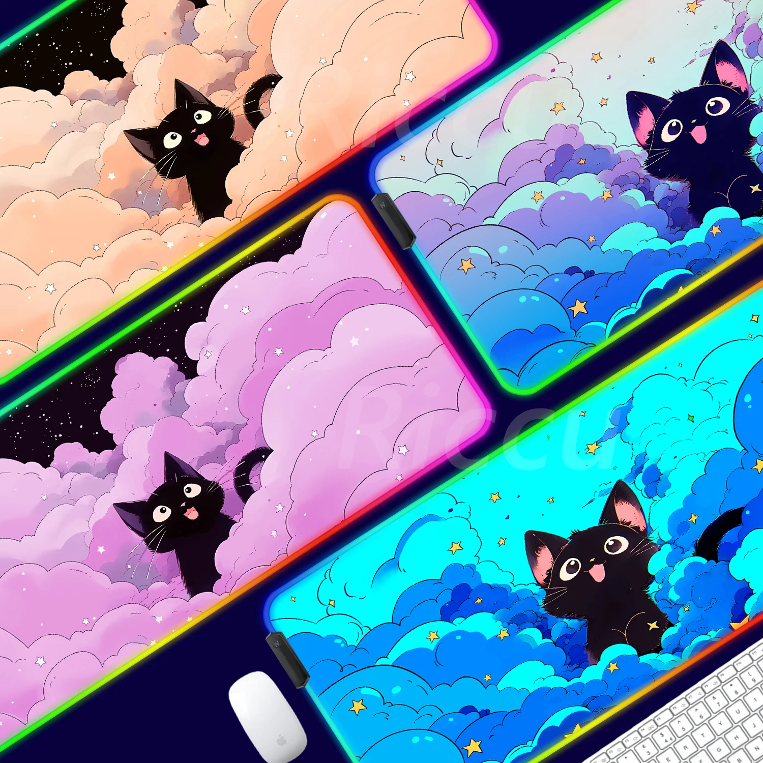 

color cloud Mouse Pad Kawaii Cat Desk Mats Large Computer Desks Accessories Mouse Pad Laptop Gaming non-slip Mousepad Gamer pad