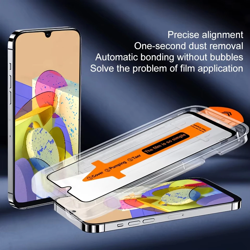 1-5 Piezas Vidrio Templado para iPhone 18 17 Pro Max 17 Air 16 15 14 Plus 13 12 Mini 11 XR XS Instalación Sin Polvo Protectores de Pantalla 3