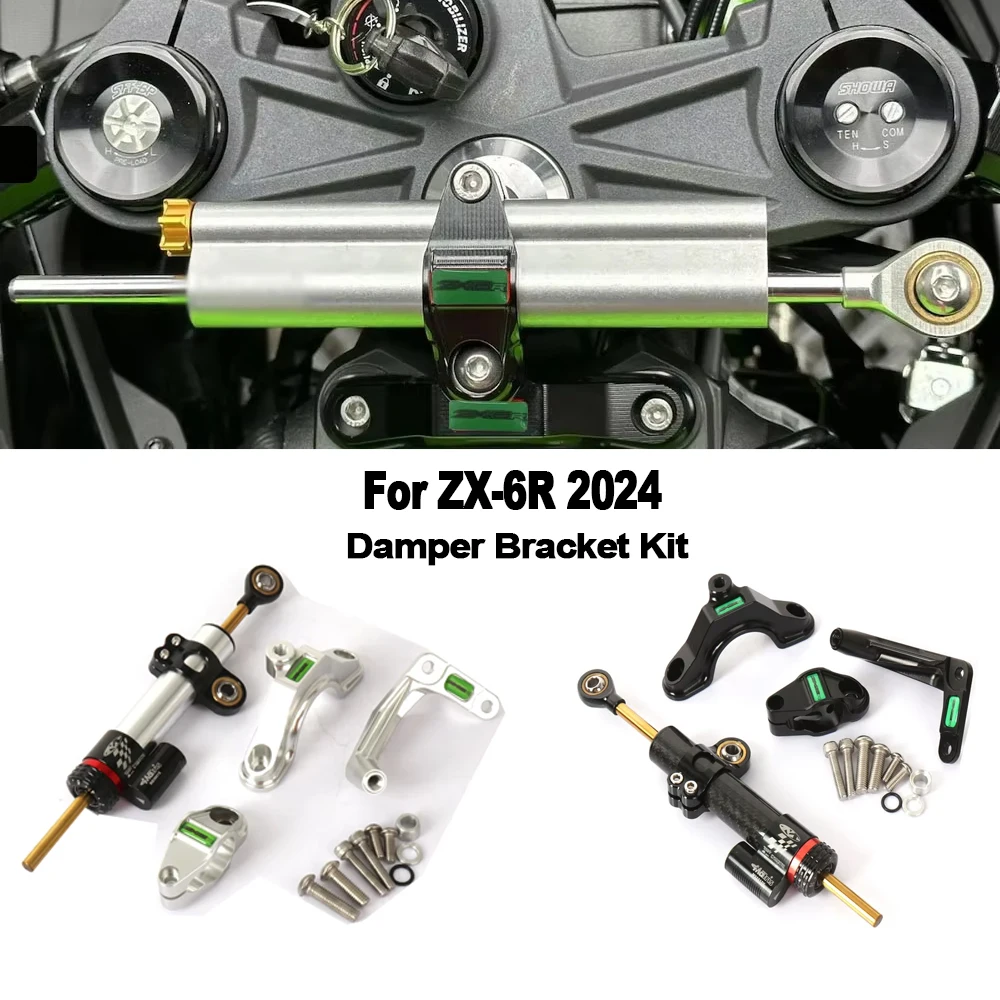 

For Kawasaki ZX6R ZX 6R 2024 ﻿Motorcycle Steering damper bracket kit Shock absorber holder mounting accessories