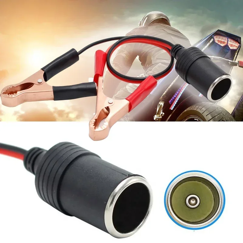 12V 24V Car High Power Pure Copper Battery with Clip To Cigarette Lighter Female Socket 12V 24V Volt 220W Car Socket Plug