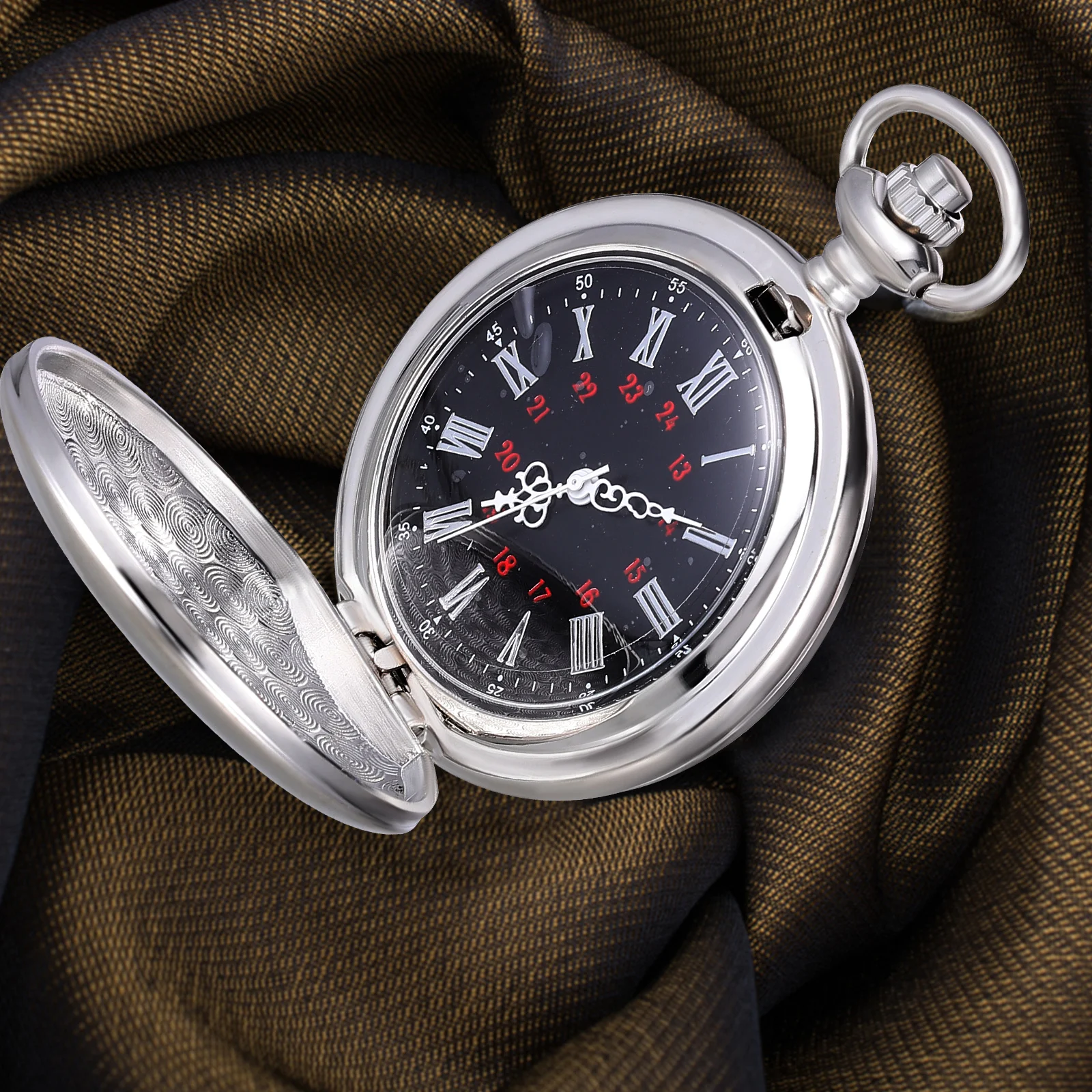 

Retro Pocket Watch Vintage Classic Roman Numeral Quartz Movement Chain Watches for Men Women Nurses Accessories Gift