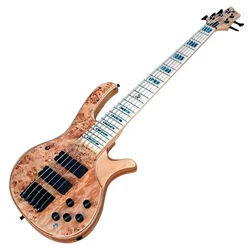 Flyoung Natural wood color 5 Strings Electric Bass Guitar Profectional Bass Guitar Bajo electrico