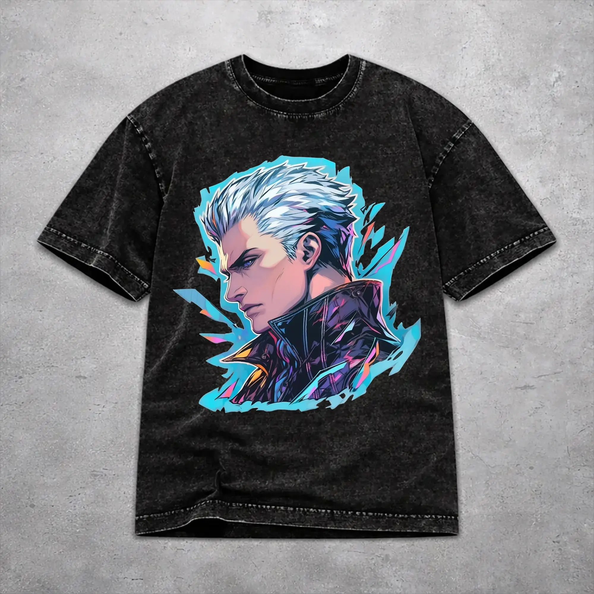 Devils May-Cry 3 T Shirt Vintage Washed Style For Men Women Pure Cotton T-Shirts Tee Clothing