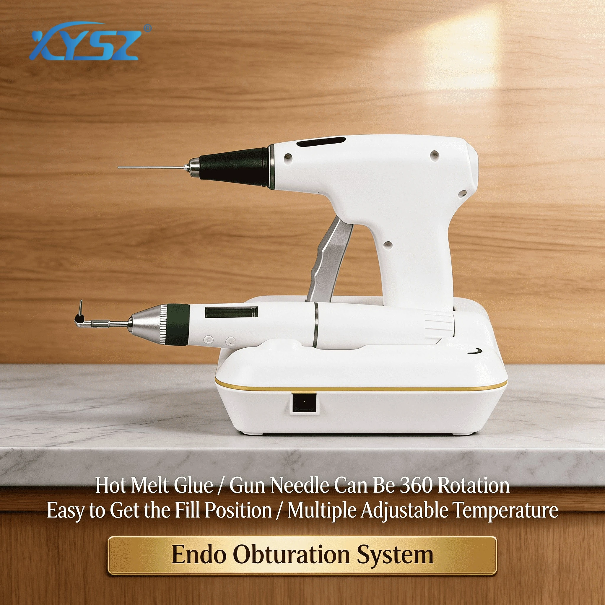 

XYSZ Dental Wireless 2 In 1 Endo Obturation System Hot Melt Glue Pen&Gun Heated Gutta Hanger Shutter Heating Temperature Tools