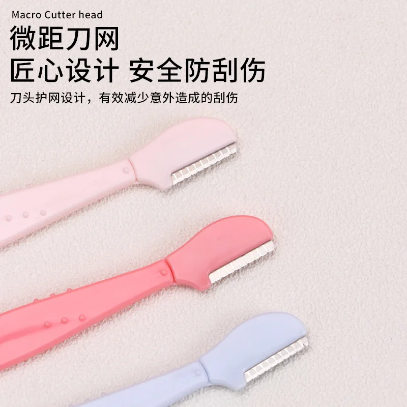 Straight Handle Eyebrow Shaving Knife Beauty Makeup Tool Eyebrow Scratchproof Beginner Makeup Products Multi-color Optional