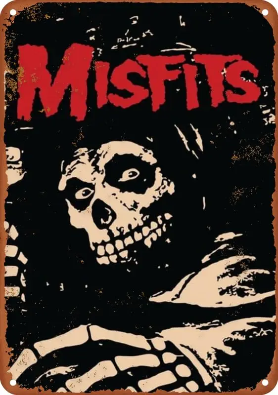 Misfits Band Aluminum Metal Poster Vintage Tin Sign Wall Decor Retro Aluminum Signs Home Decor Room Metal Decor Art Signs 8 sign