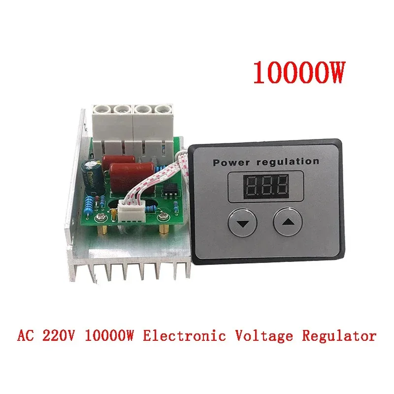 10000W Motor Speed Controller High Power AC 220V SCR Voltage Regulator Dimmer Switch Speed Control Thermostat + Digital Meter