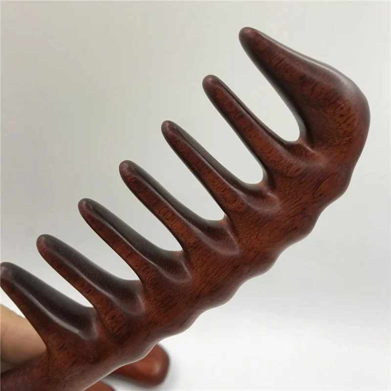 

TKOH-3X Расческа для распутывания волос - Деревянная расческа с широкими зубьями для вьющихся волос - Не статическая расческа из натурального дерева сандалового дерева