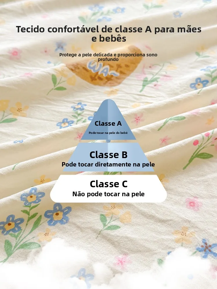 洗いざらしコットンベッドシーツ-シングル-非綿-純綿-寮-学生-三点セット-植物柄-アクティブプリント寝具