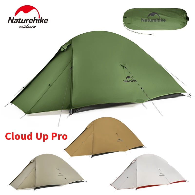 

Палатка Naturehike Cloud Up Pro для 1-2 человек, 20D нейлон, двухслойная, легкая, водонепроницаемая, быстросборная, дышащая, для походов и путешествий
