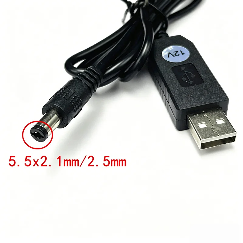 1pcs USB to DC power adapter: 5V to 9V/12V boost circuit, converted from optical modem computer charging cable, power bank adapt