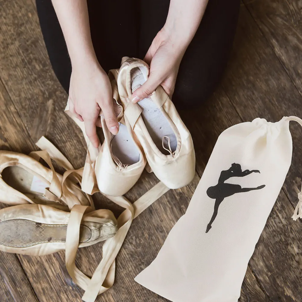 Bolsa de Ballet con cordón, bolsa confiable para zapatos de baile para niñas, bolsa ligera resistente para clase de Ballet y uso en viajes, 4 Uds.