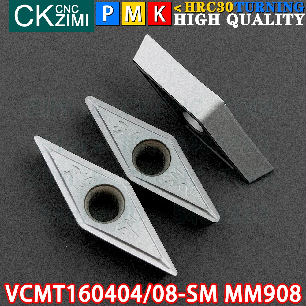 VCMT160404-SM MM908 VCMT160408-SM MM908 VCMT 1604 Твердосплавные пластины Наружные внутренние токарные пластины Инструменты Инструменты для резки металла с ЧПУ Столярные инструменты