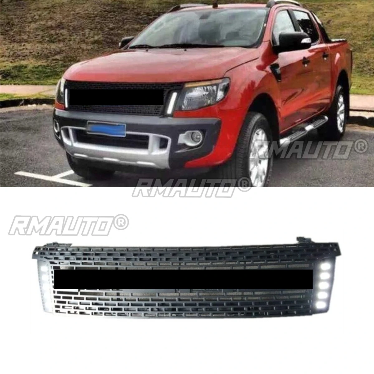 

Car Bumper LED Grill Racing Grills Grille Body Kit Front Bumper Grill Racing Grills for FORD Ranger T6 2012-2014 Exterior Part