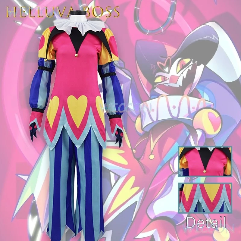 

‌‌‌‌‌Full Set Circus Demon Helluva Fizzarolli Cosplay Costume Jester Boss Outfit Vivziepop Animated Series Halloween Party‌ ‌‌