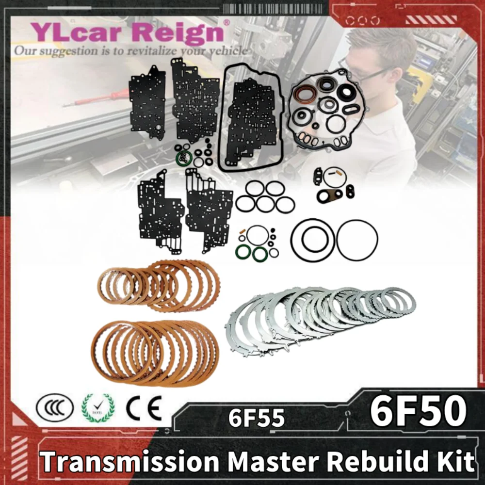 6F50 6F55 Automatic Transmission Gearbox Master Rebuild Overhaul Kit Gasket O-rings Clutch Friction Steel Plate for FORD Lincoln