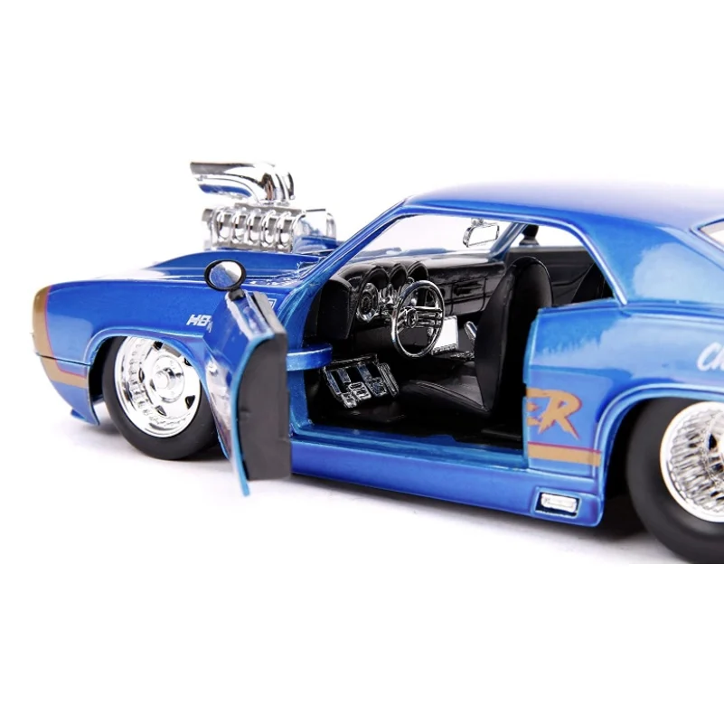 Jada Toys Bigtime Muscle 1:24 1969 Chevy Camaro Earthshaker Die-cast Car Candy Blue, Toys for Kids and Adults