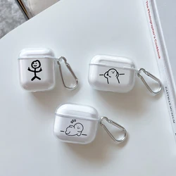 Matchman Cartoon Silicon Case For Apple Airpods 1 or 2 Shockproof Cover For AirPods 3 Pro Pro2 Transparent Earphone Protector