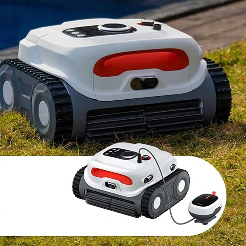 Robot de limpieza de piscina inalámbrico inteligente, máquina de limpieza de tortuga pequeña para el hogar, succión, Color blanco