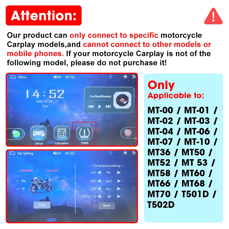 Jansite Motorcycles TPMS Designed for Specific Model Temperature Warning Gauge Moto Tire Pressure Sensors Motorcycle Accessories view 2