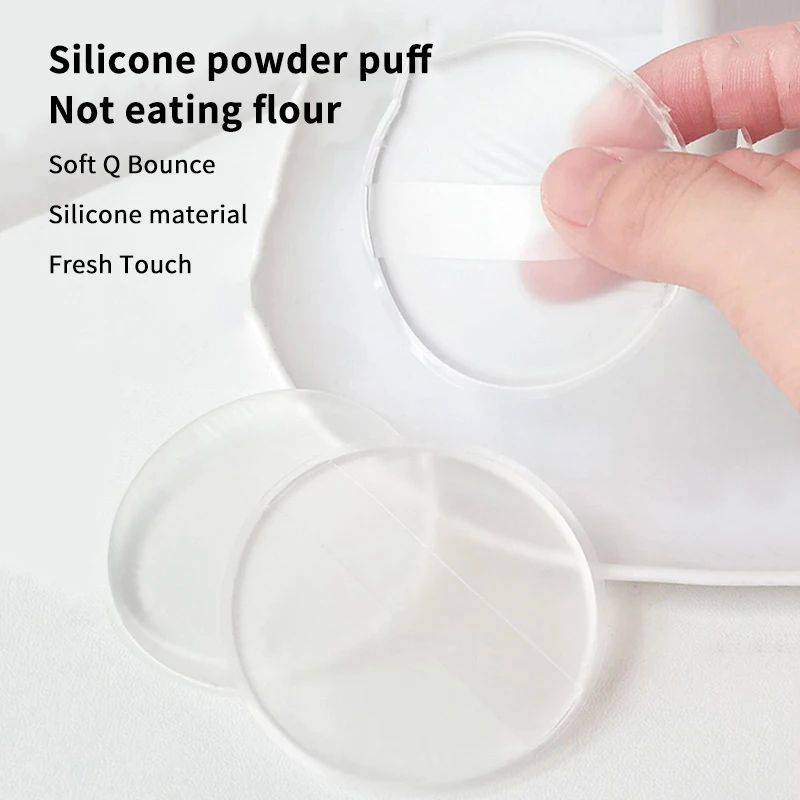 1/2PCS Soft Silicone Powder Puff Sponge For Cosmetic Face Foundation BB Cream No Powder Eating Powder Cosmetic Puff Makeup Tools