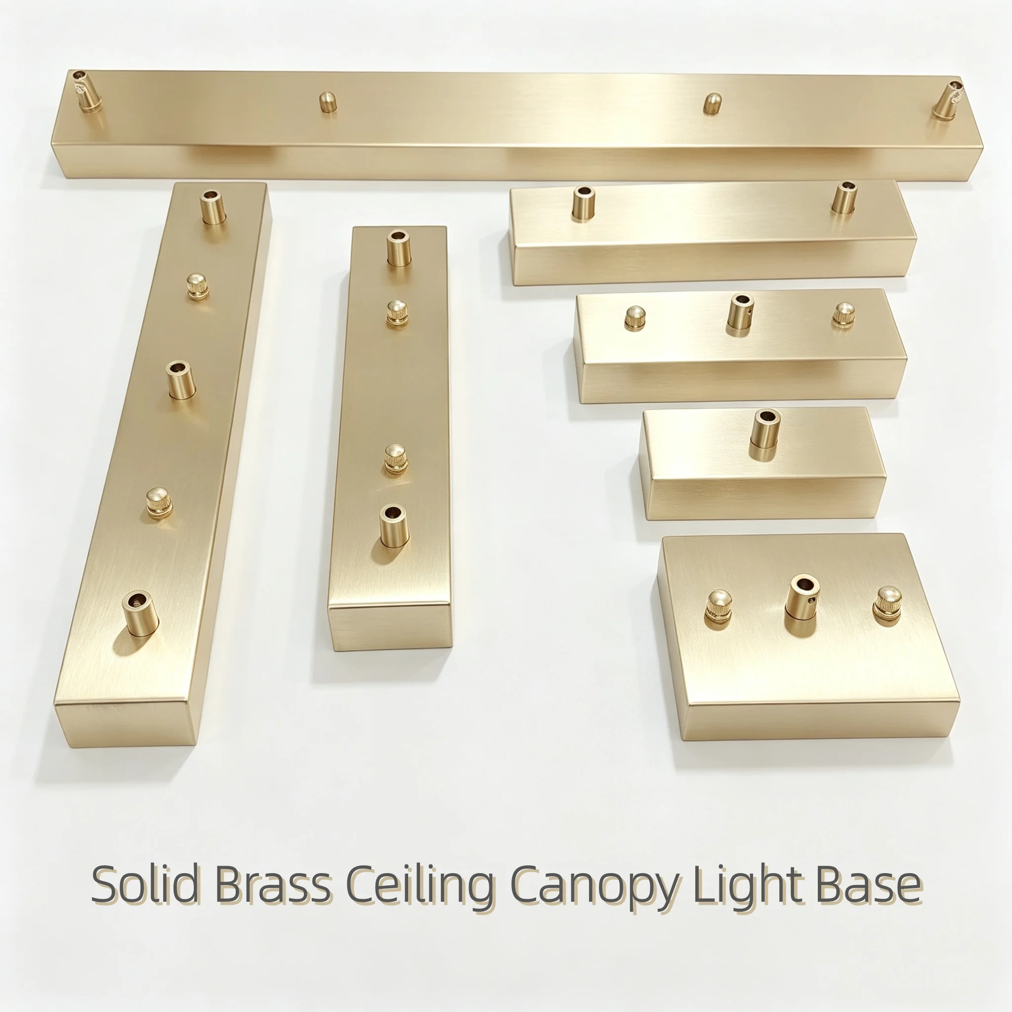 Lamp Base, Brass Ceiling Plate, Rectangular Three Head, Two Head, Straight Type, Pure Copper Restaurant Lamp Accessories