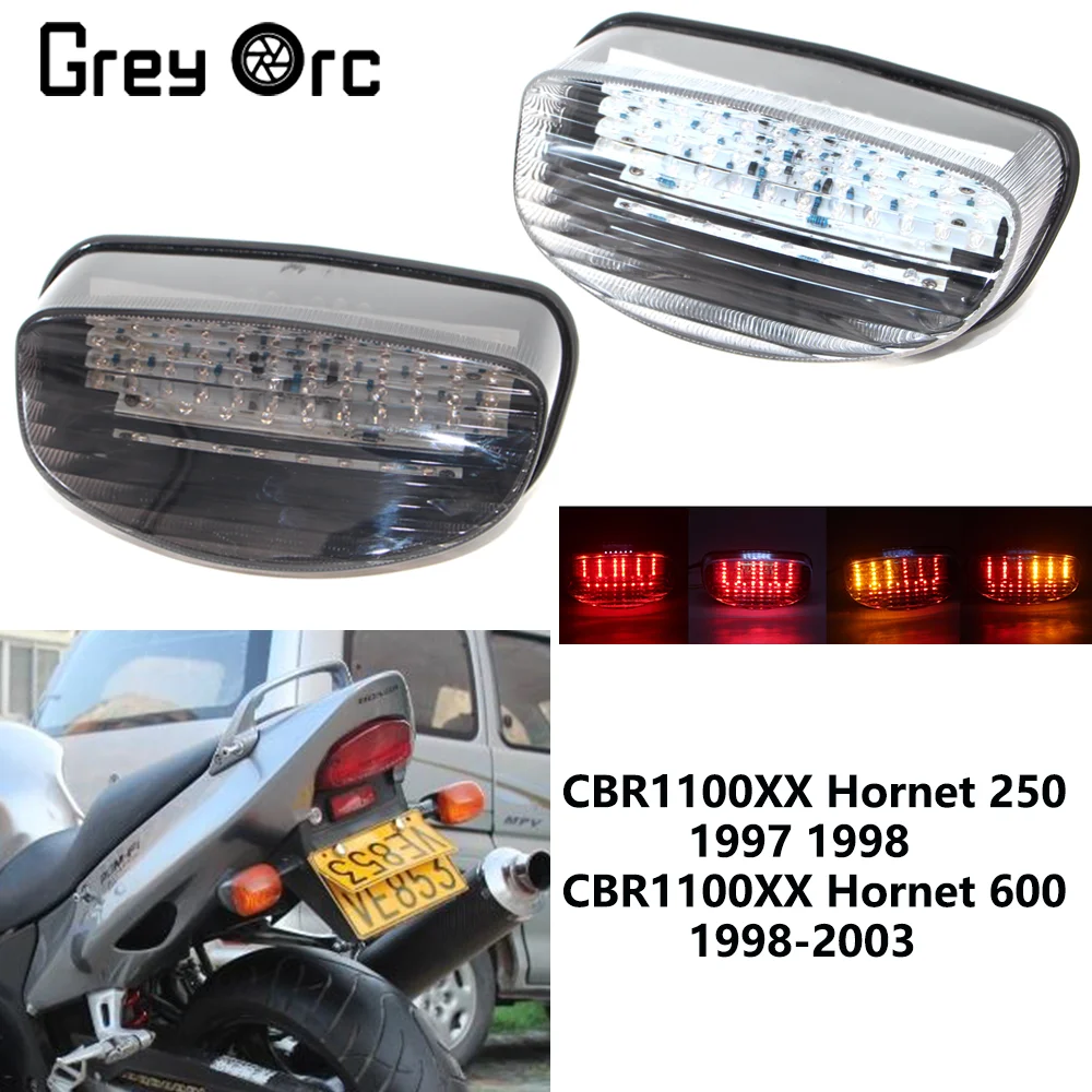 Motorcycle LED Rear Turn Signal Tail Stop Light Lamps Integrated For HONDA CBR1100XX HORNET 250 1997 1998 HORNET 600 1998-2003