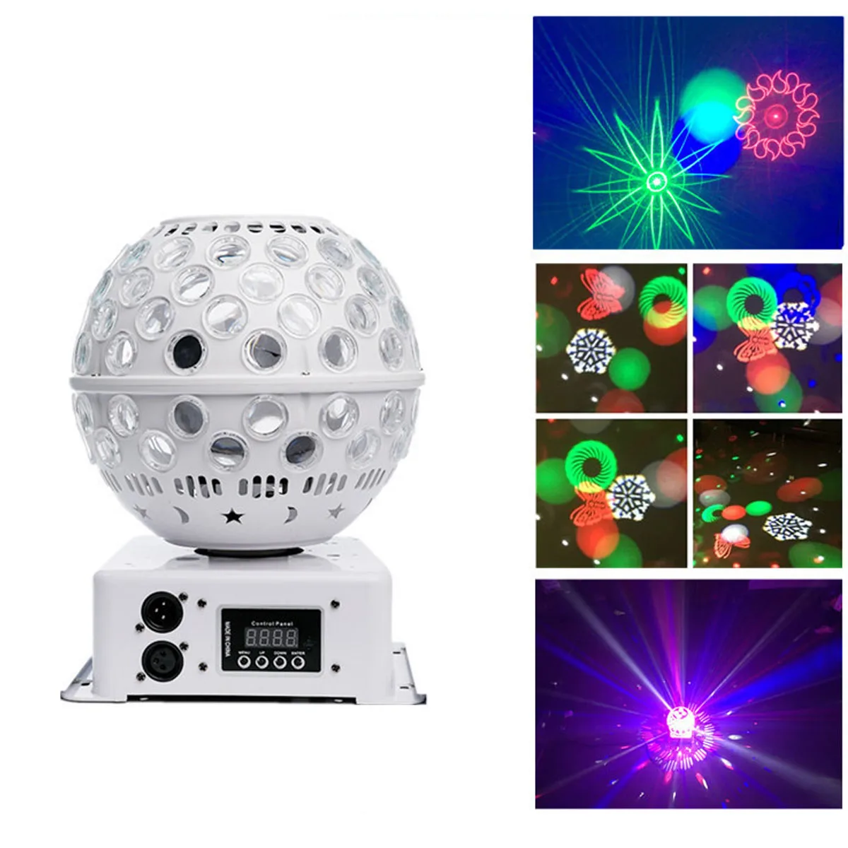 Rotating LED Crystal Magic Ball Laser Light RGB Beam Pattern Projection Lights DMX Sound Family Party Disco DJ Stage Lighting