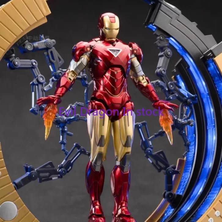 In Stock ZD Iron Man MK6 with Suit-up Gantry Original 1/10 Tony Stark Model Action Figure Collectible Toy Gift