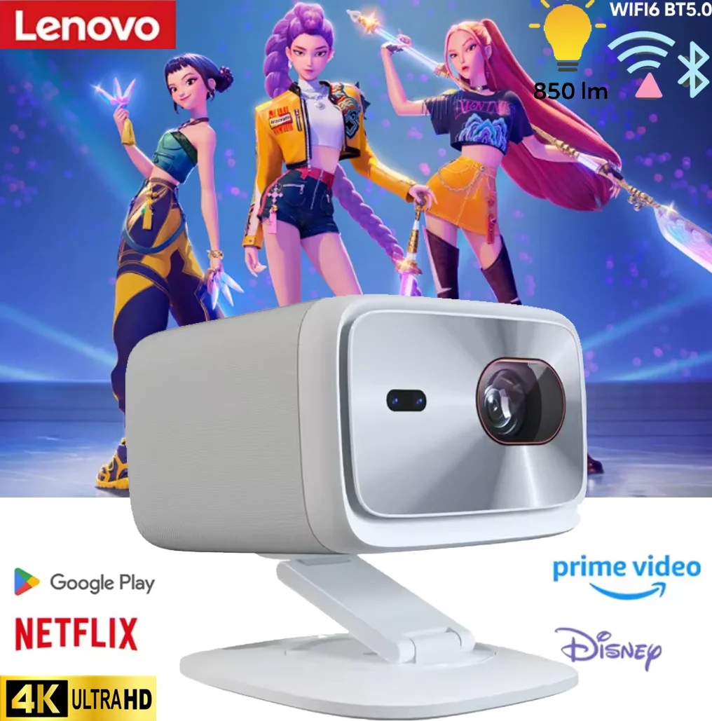 Lenovo 100P 4K Projector WIFI6 Ultra HD 1920*1080P LED Laser Projector Wifi 1140ANSI Portable Beam Movie Home Theater PK hy300