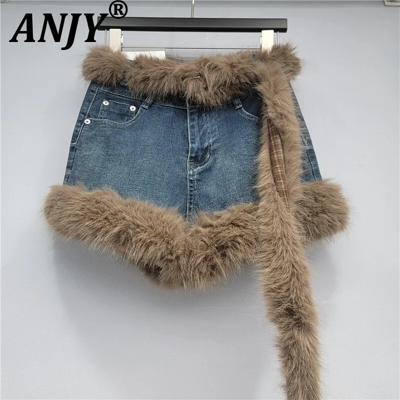 ANJY 2025 Herfst Nieuwe Vrouwen Amerikaanse Stijl Niche Hot Girl Chic Ins Shorts Ins Trendy Afslanken Tij Gewassen Verzwakte Zoom Jeans A15872