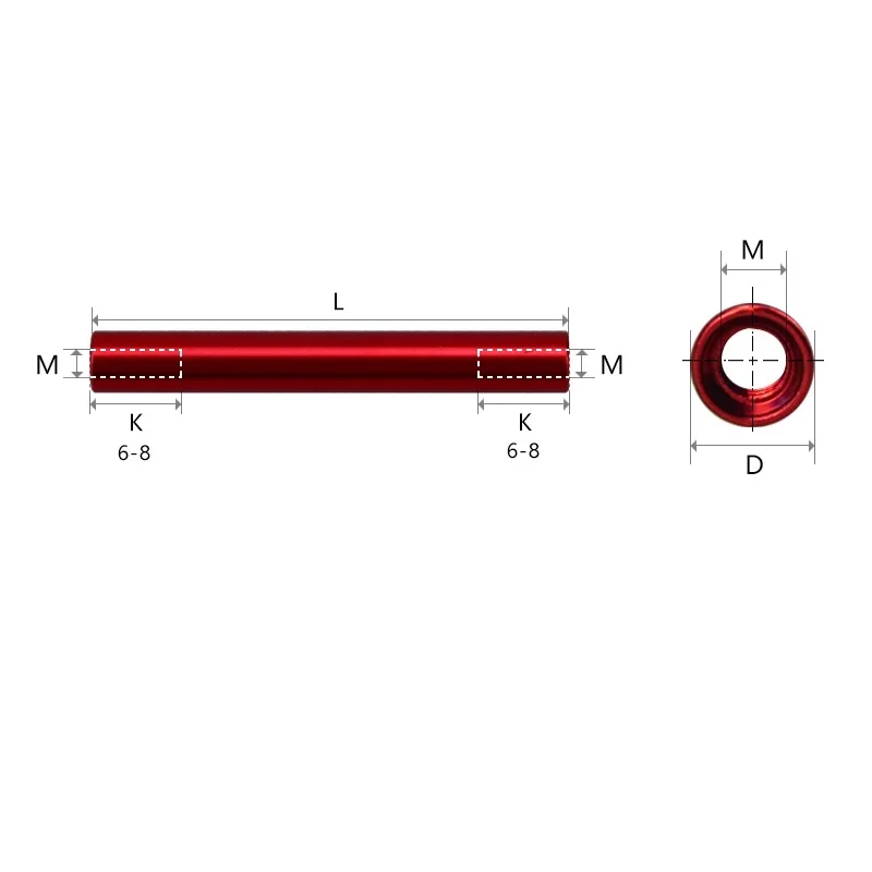 Weiyi M2 Aluminum Alloy Colourful 6mm~50mm Long Round Aluminum Standoff Column Rods Round Aluminum Spacer For Rc Multirotor