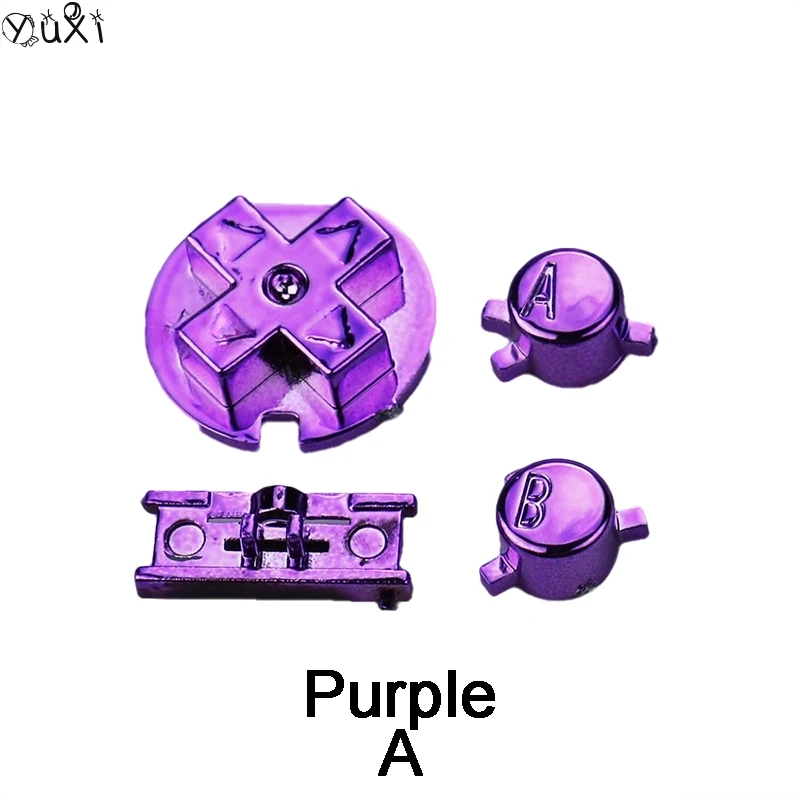 YuXi-GBC Electroplate Button Console Cross Key, ABLR Button, Full Buttons Set, Handle Acessórios de Manutenção, 1Set