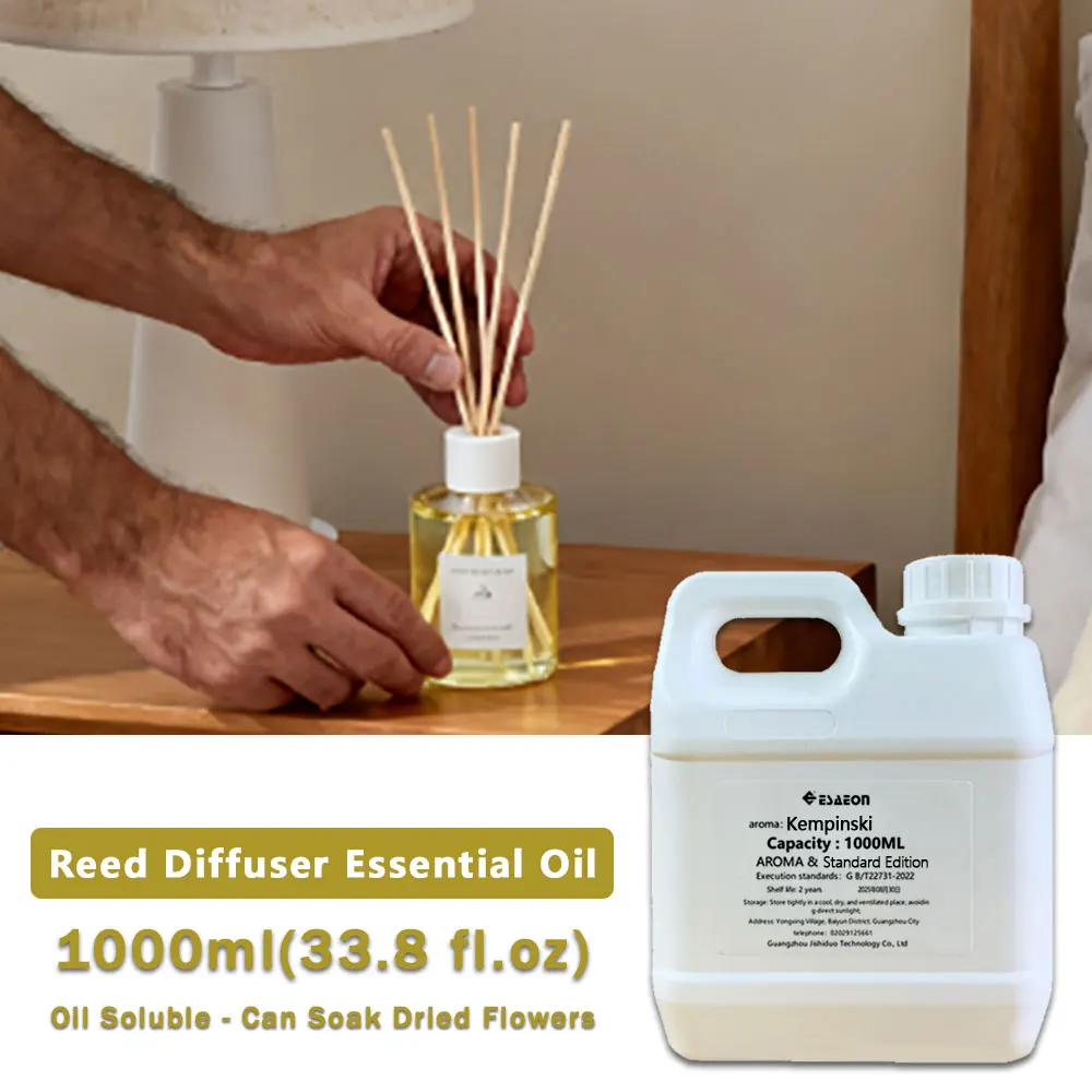ESAEON 1000ml(33.8 fl.oz) Kempinski Fragrant Essential Oils - For Reed Diffuser & Fireless Aromatherapy, Aroma Reed Diffuser Oil