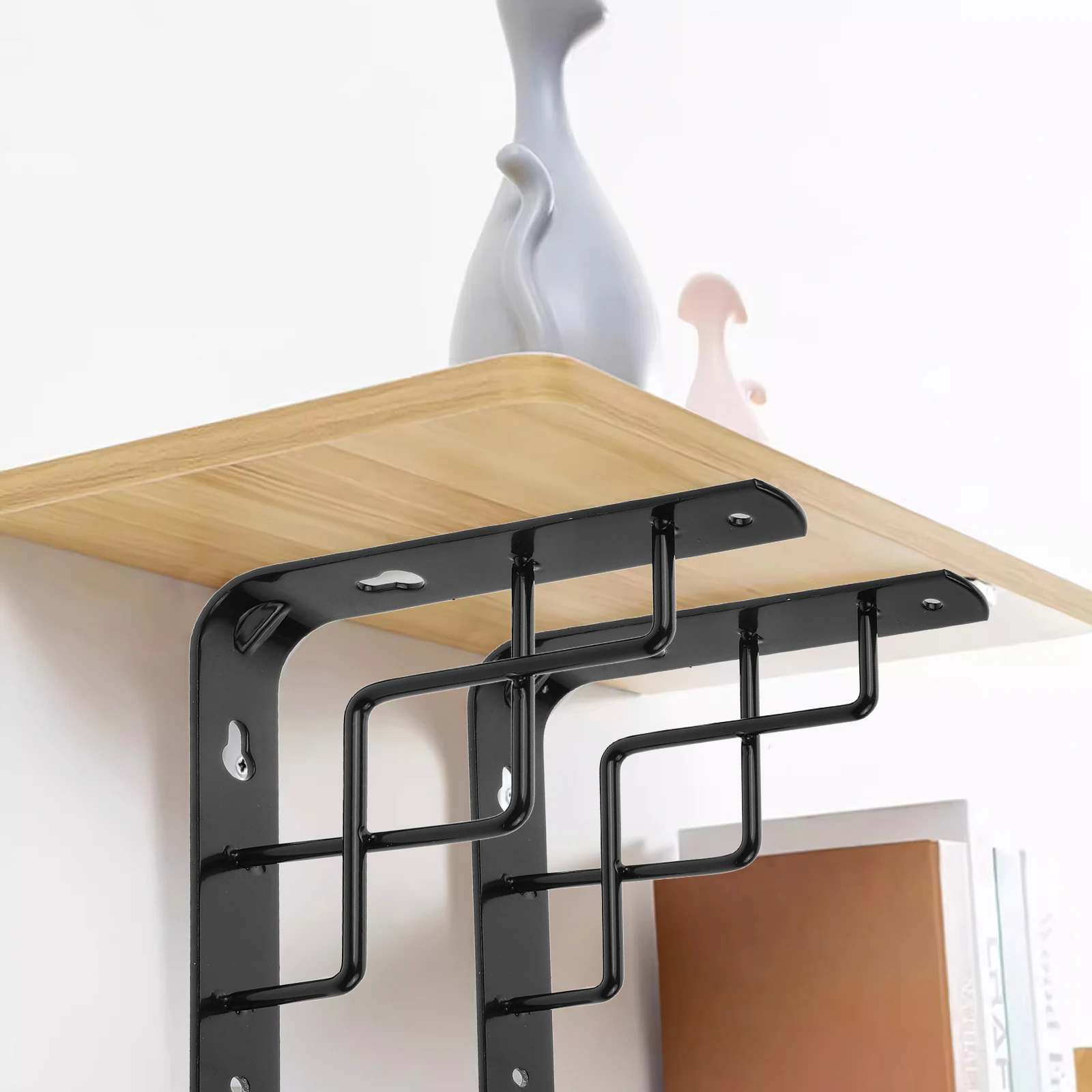 

Shelf Bracket 150mm 150mm 25mm Black Floating Desk Wall Heavy Duty Household Without Drilling Multi Functional Kitchen Bathroom