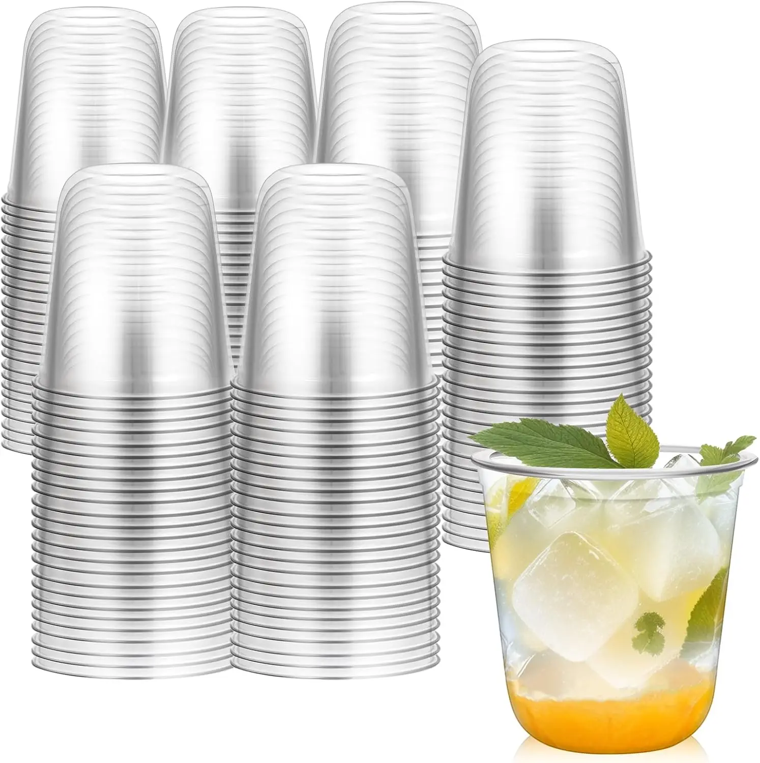 

Одноразовые бокалы без ножки 12 унций, пластиковые стаканы из кристаллического пластика, одноразовые стаканы для холодных напитков для вечеринок, бокалы для вина для встреч и свадеб