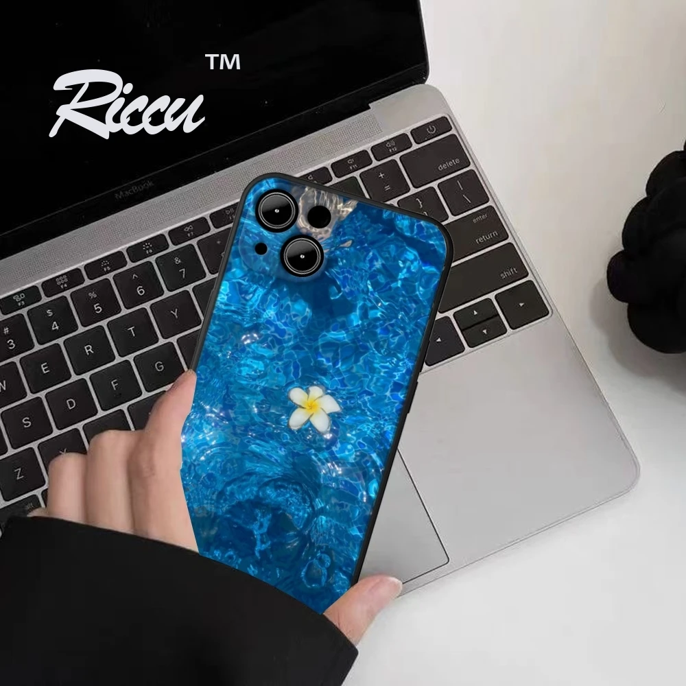 Blue Romance Ocean Phone Case FOR IPhone 15 14 11 12 Pro 8 7 15 Plus 13 Pro MAX XR XS MINI SE 2024 Black Covers image 3
