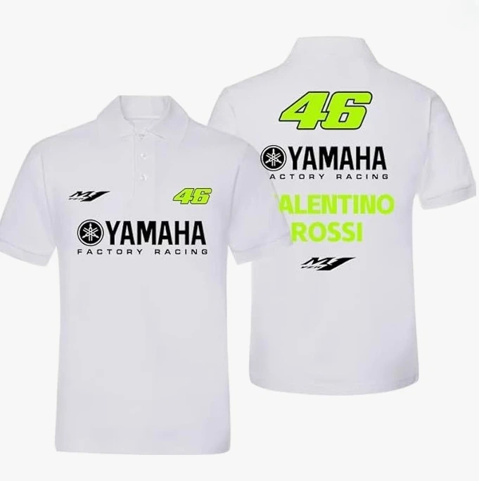 قميص بولو من القطن الأسود للرجال من Petronas Yamaha Factory Racing طراز Sepang Racing Team Summer Sponsor