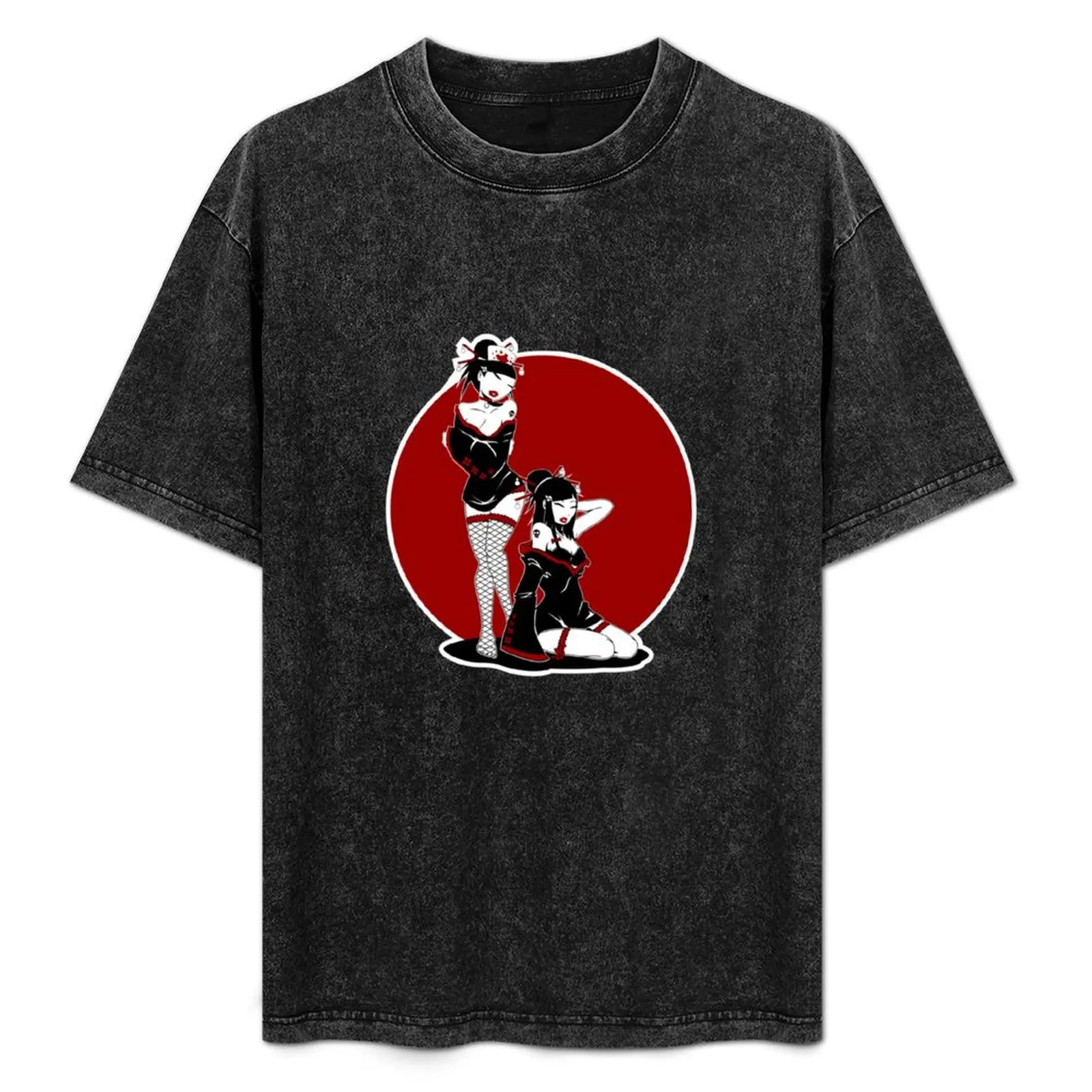 Pinup Geisha Two T-Shirt sweat anime tshirt shirts graphic tee mens t shirts