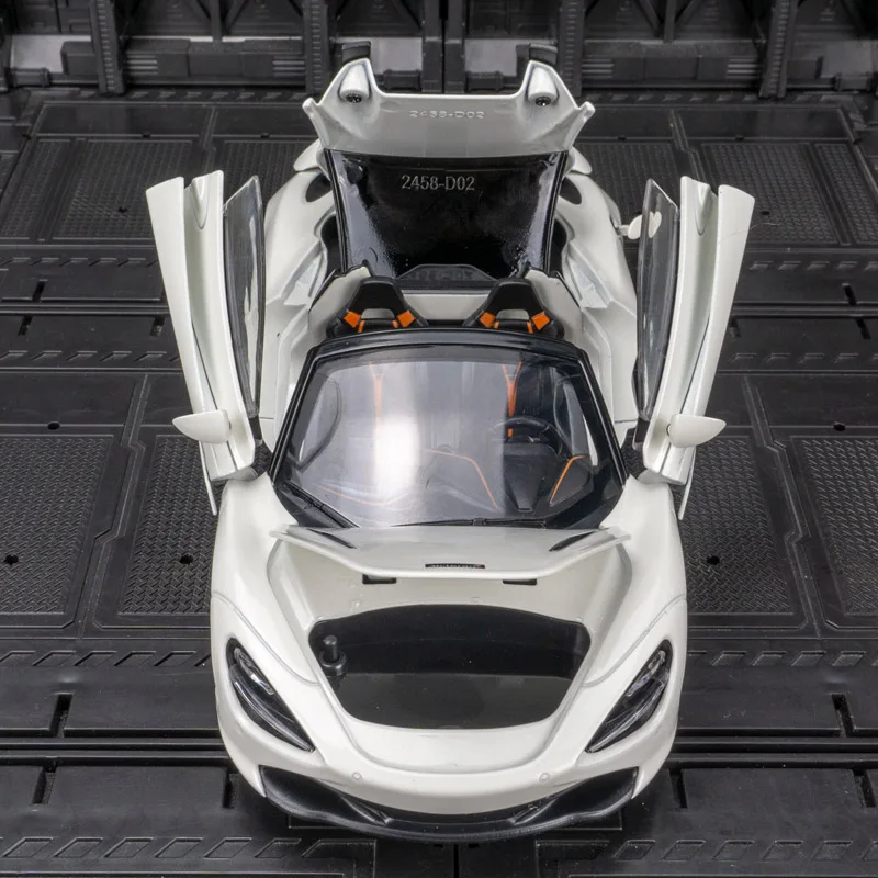 1:24 McLaren 720s modelo de coche de aleación supercoche de juguete, puertas y capó del motor, el maletero se puede abrir detalles ricos, mano de obra fina