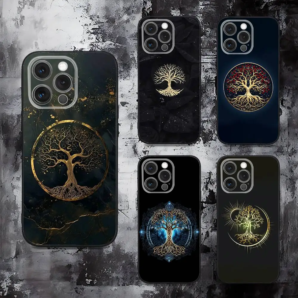

Tree Of Life Phone Case For iPhone 16,15,14,13,12,11,Pro,Max,Plus,X,XS,SE,E,Mini,Soft Silicone Black Case