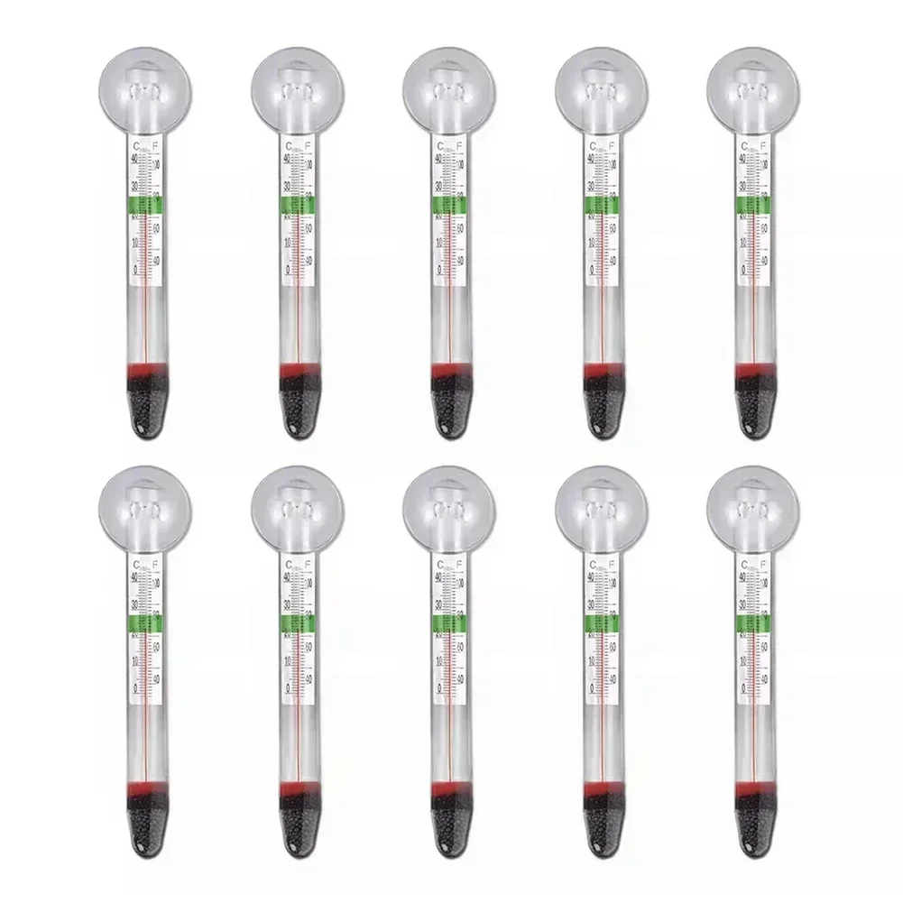 

Aquarium Thermometer 10pcs Accurate Temperature Measurement For Fish Tank And Turtle Habitat With Strong Plastic Suction Cup
