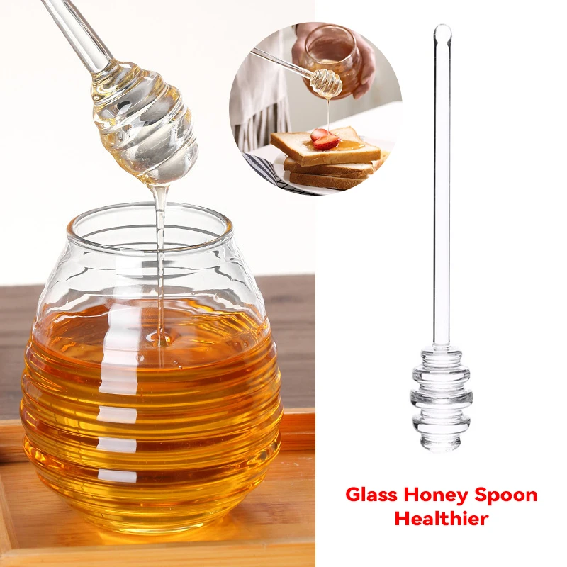 

Plastic Honey Dipper Sticks Jam Sauce Spoon Mixing Stick Clear Coffee Milk Tea Stirring Bar Kitchen Accessories Cooking Tools