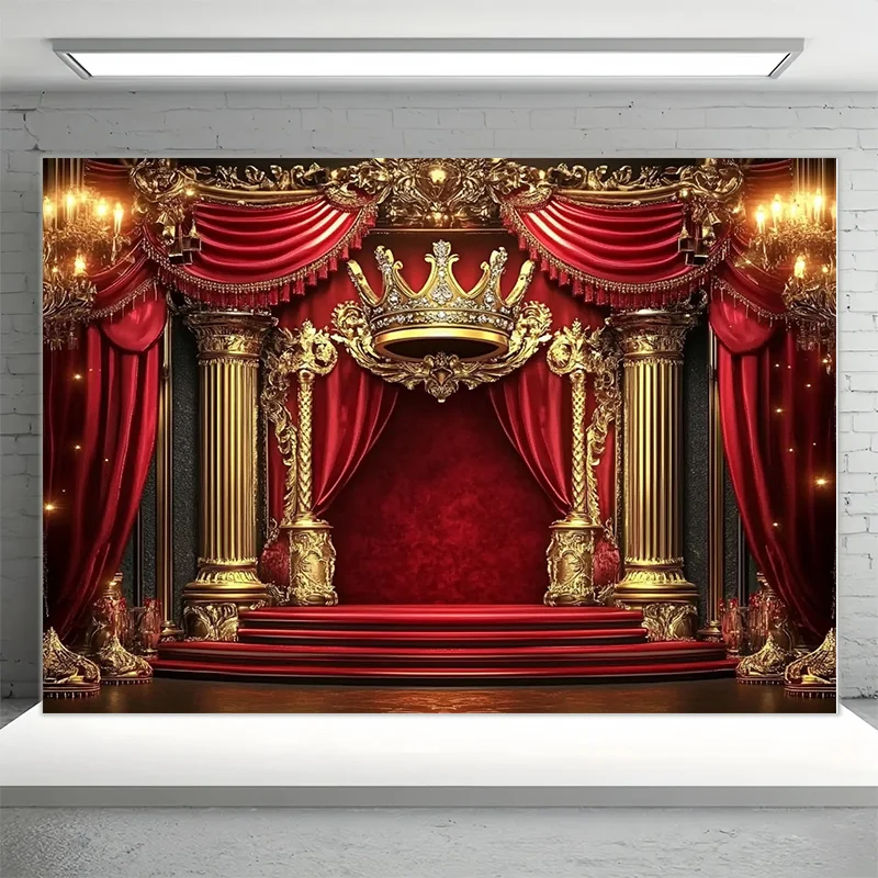 قطعة واحدة، عمود فاخر من الذهب لخلفية التصوير الفوتوغرافي على شكل تاج، مناسب لدعائم الاستوديو لتزيين العطلات #6