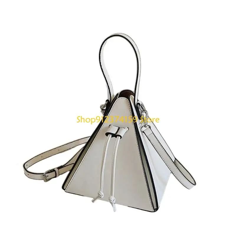 

G5AE Stylish PU Triangle Shoulder Bag for Women Versatile Crossbody and Handheld Bag