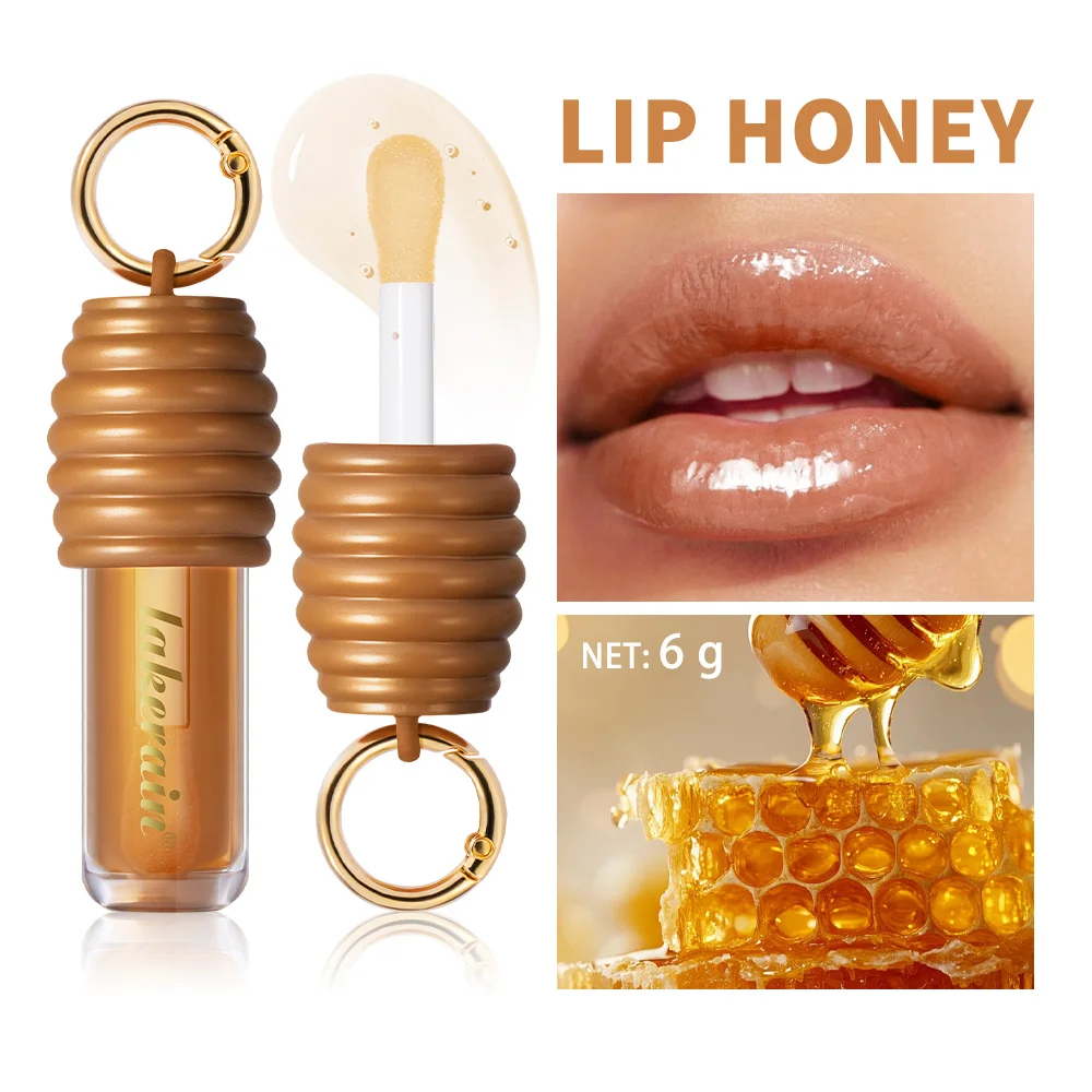 Lip Gloss Plumper Oil Balm Hydration Long Lasting Moisturizing Smooth Nourishing Bag Clip Ring Cosmetics Not Sticky Honey