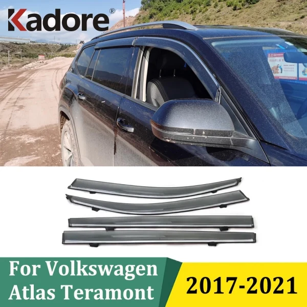 

Для Volkswagen Atlas Teramont 2017 2018 2019 2020 2021, оконный козырек, солнцезащитный козырек, дефлектор от дождя, автомобильные аксессуары