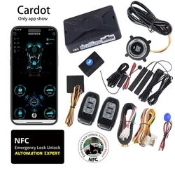 CARDOT NFC Emergency Lock Unlock Mobile App Start Car Alarm System Engine Push Button Start Stop Smart Phone App Control