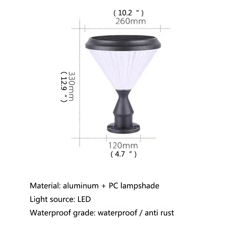 SAMAN Solar Post Lamp Modern Creative Outdoor Gate Lighting LED impermeabile per cortile giardino balcone portico Decor